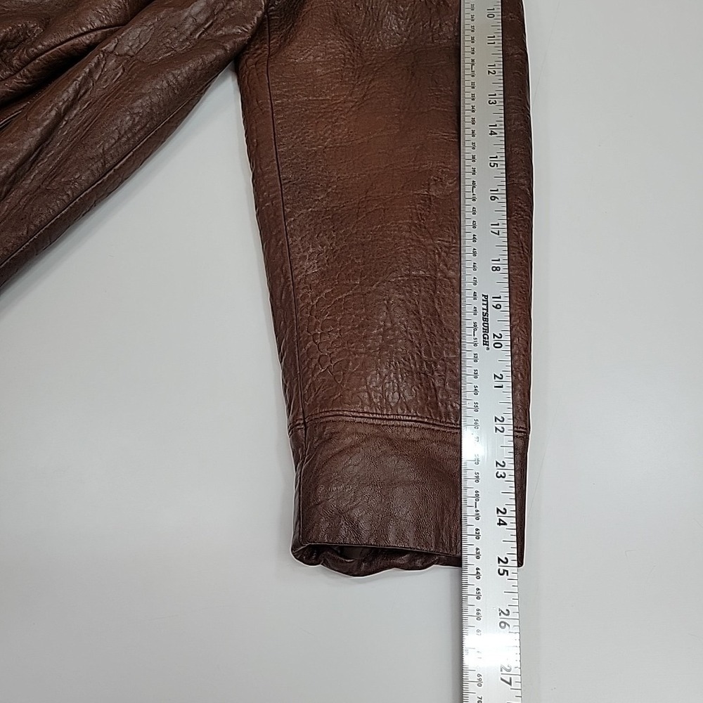 Vintage Wilson's The Leather‎ Experts Brown Leather Jacket Size S Button Front - Picture 7 of 9